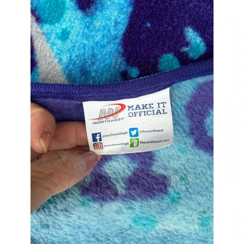 Charlotte Hornets NBA Plush Throw Blanket Teal Purple Northwest Splatter Print